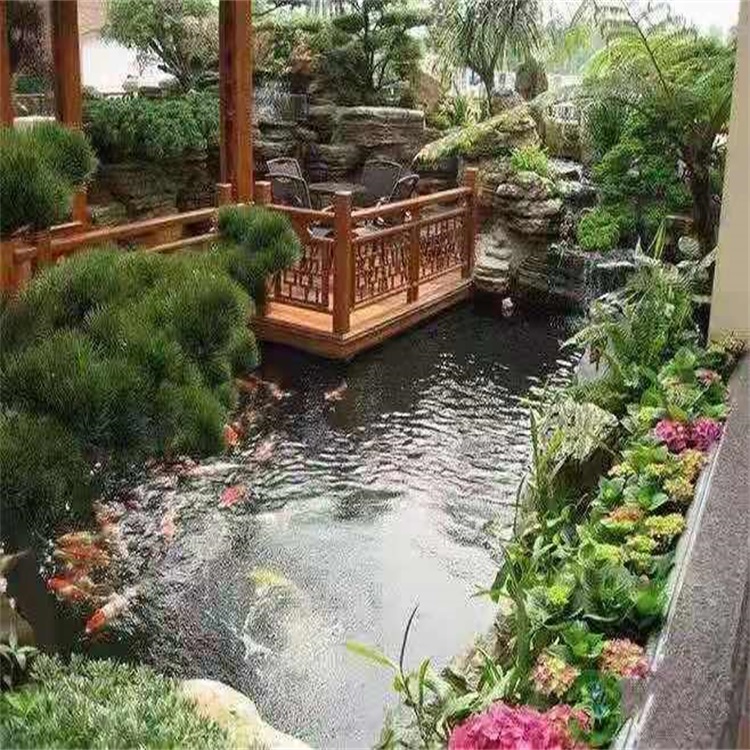 德州庭院设计鱼池假山建造图